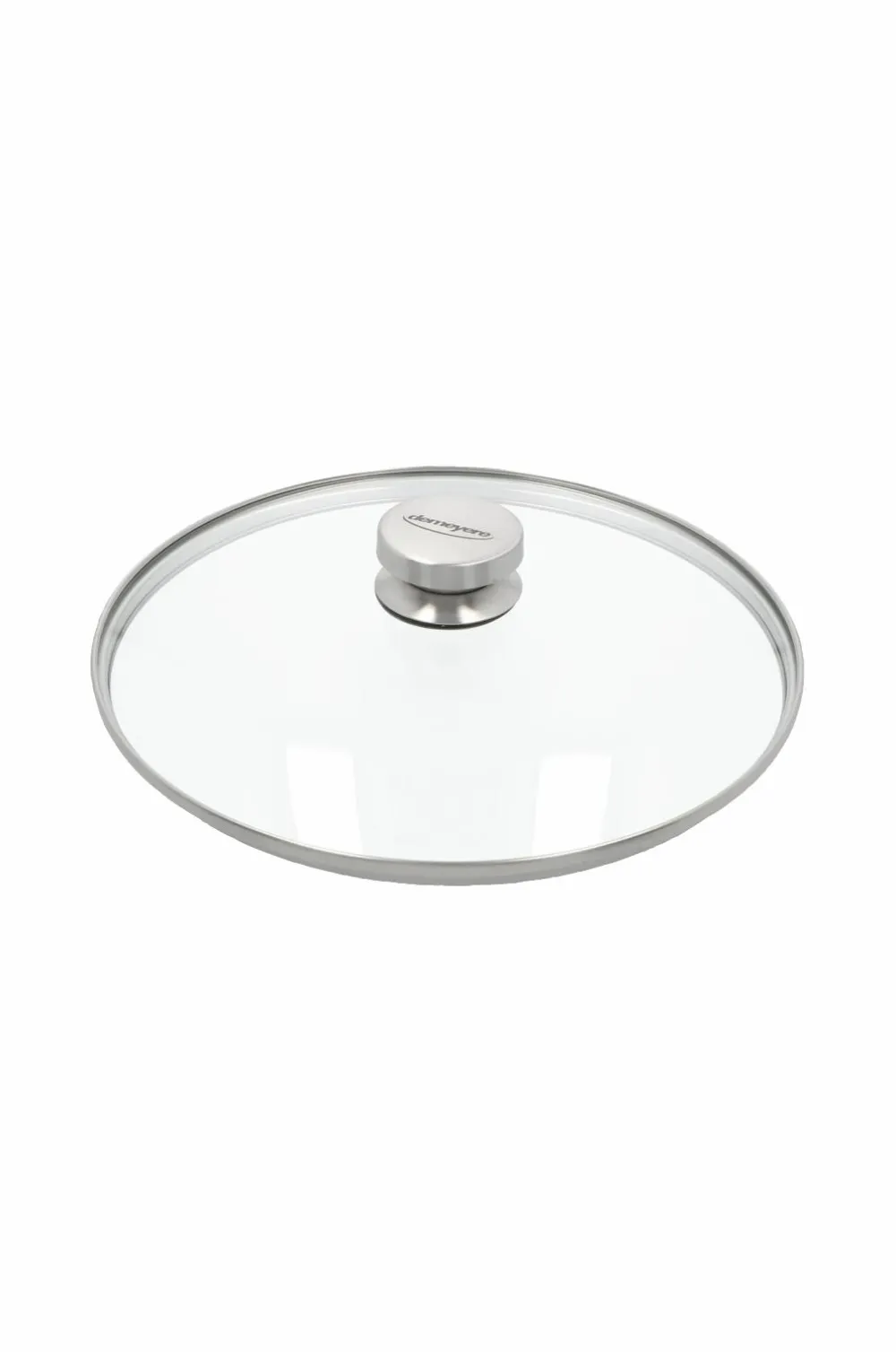 Demeyere Pander & Gryder>Låg 28 cm, glas med stålknop Transparent-sølvfarvet