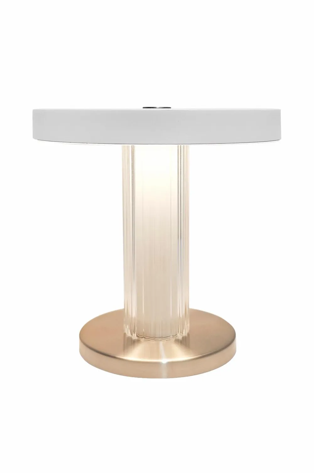 Design For The People Genopladelige Lamper>Bordlampe Trezzi Bærbar Transperant/hvid/krom