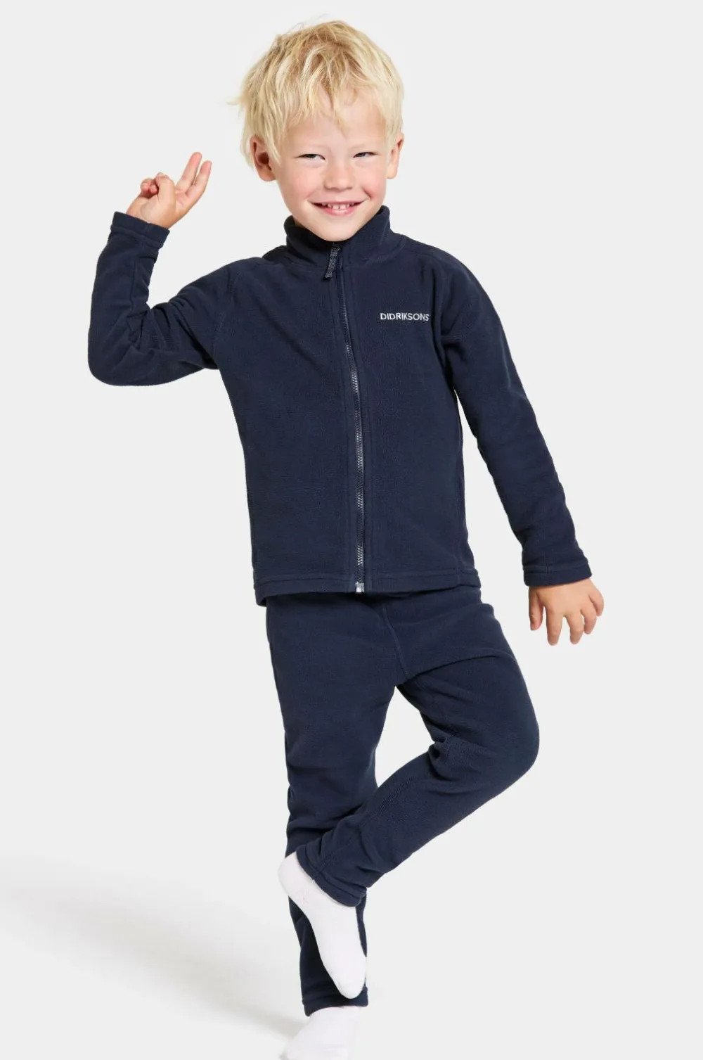 Didriksons Trøjer & Cardigans>Fleecetrøje Monte Kids Fullzip 10 03-82 navy