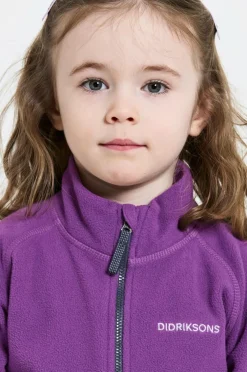 Didriksons Fleecetrøje Monte Kids Fullzip 10 Royal purple Clearance