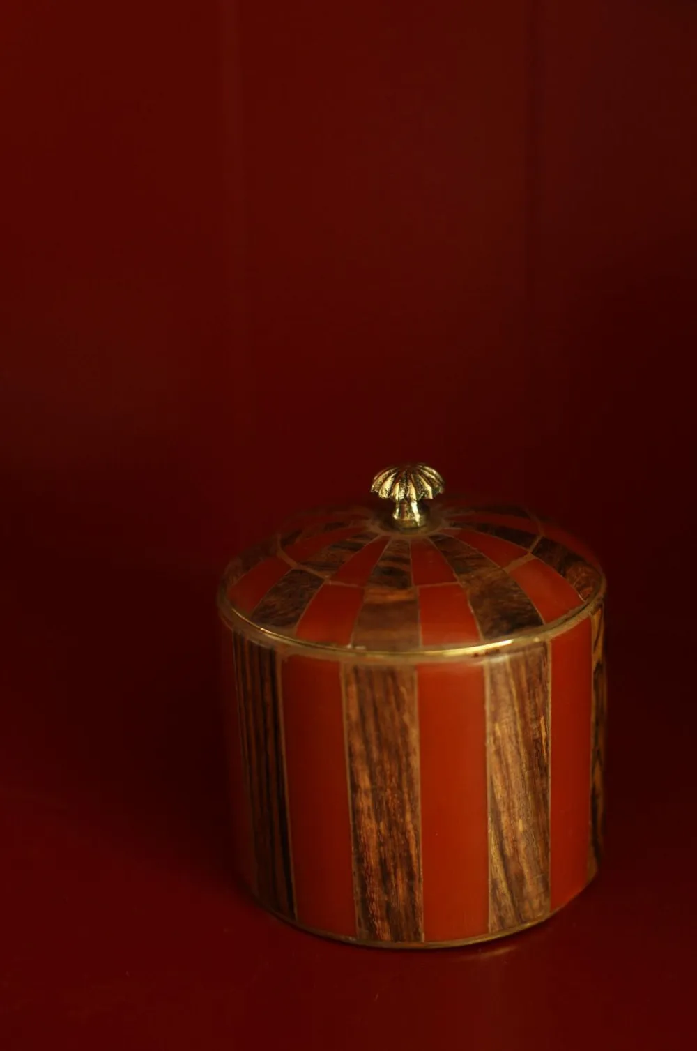 Doing Goods Småopbevaring>Kasse Striped Circus Box Rød/brun