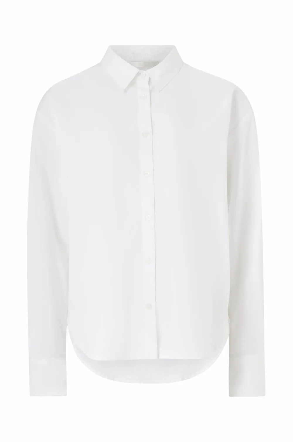 Ellos Skjorter & Bluser>Collection Afslappet skjorte i bomuldspoplin hvid