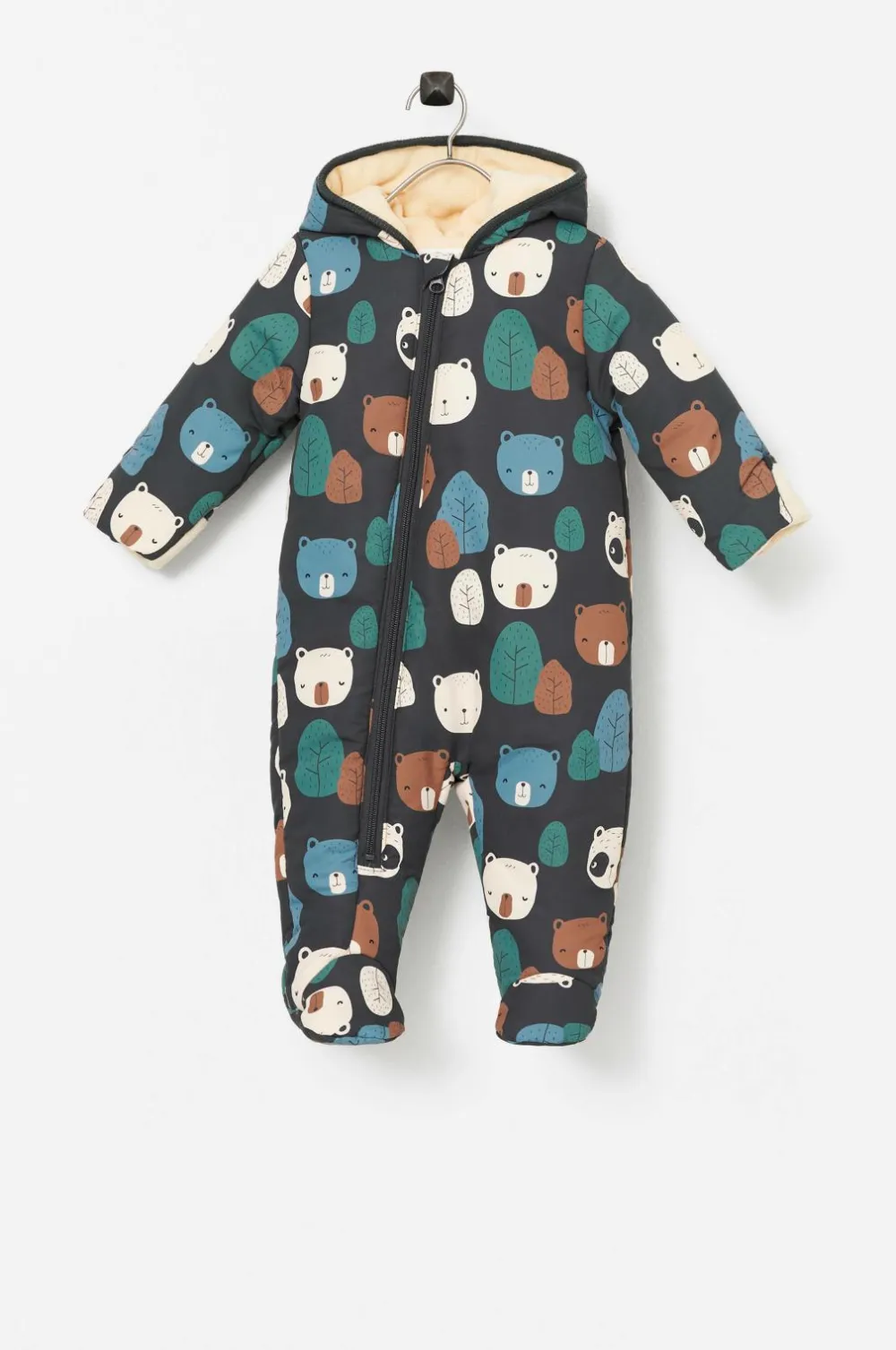 Ellos Collection Babydragt Honey Mørkegrå bjørnemønstret Outlet