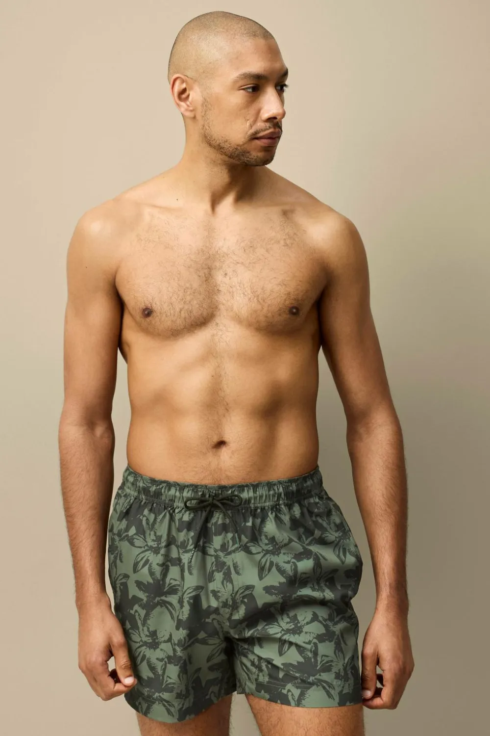 Ellos Badetøj>Collection Badebukser Caleb Grøn blomstret