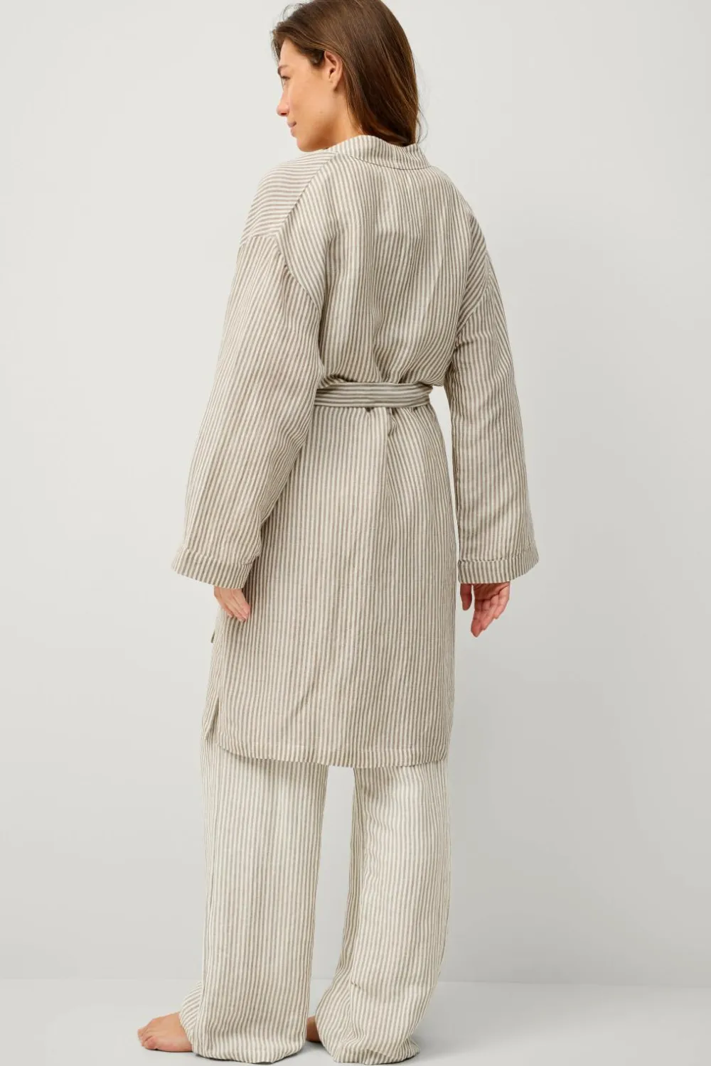 Ellos Nattøj>Collection Badekåbe i hørblanding Hvid/beige