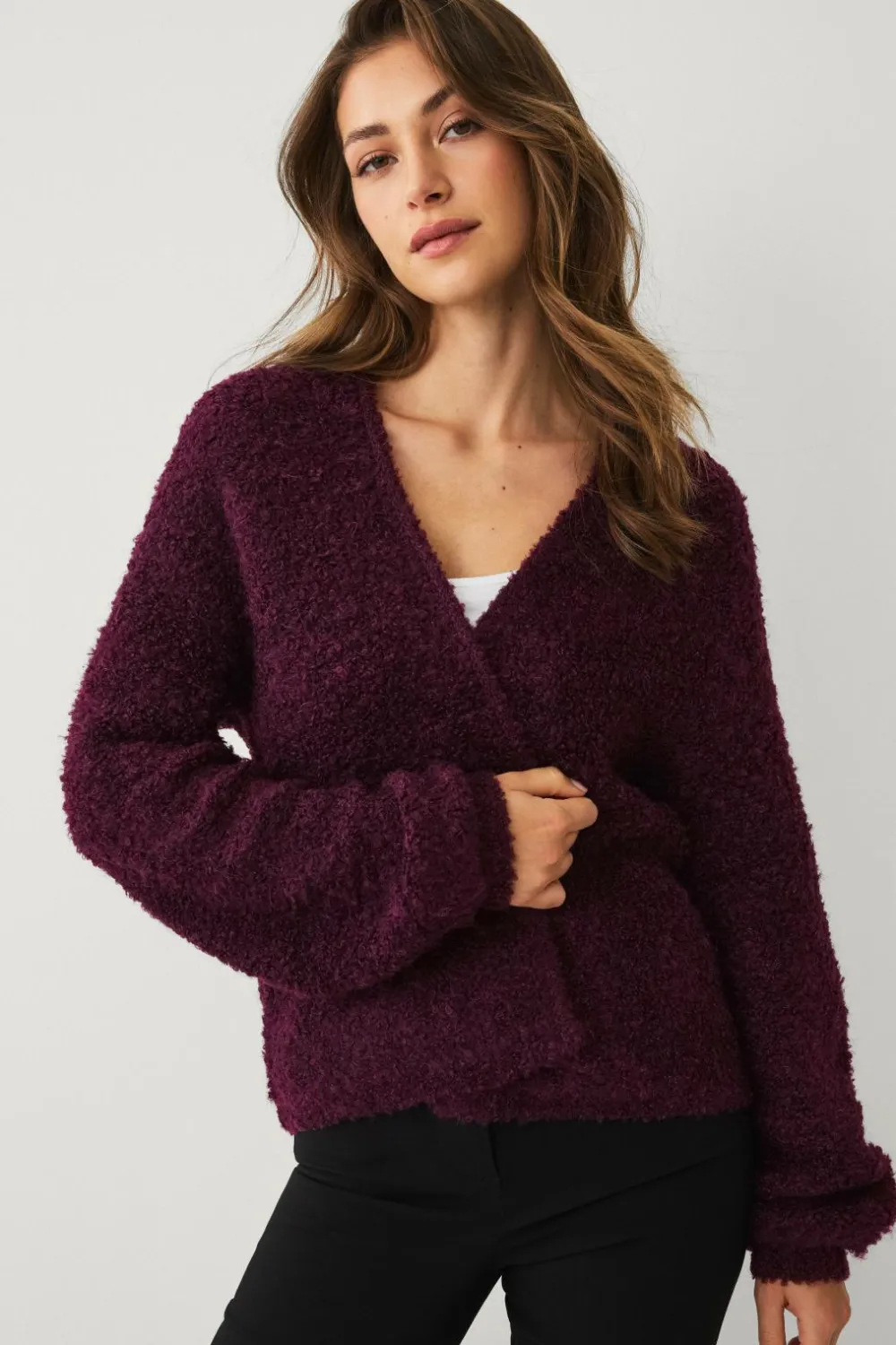 Ellos Trøjer & Cardigans>Collection Åben cardigan Vinrød