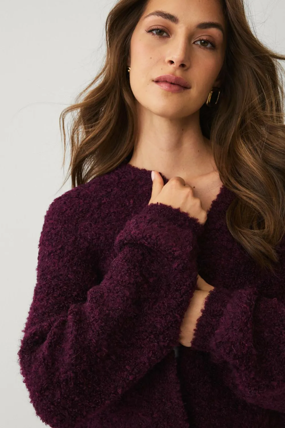 Ellos Trøjer & Cardigans>Collection Åben cardigan Vinrød