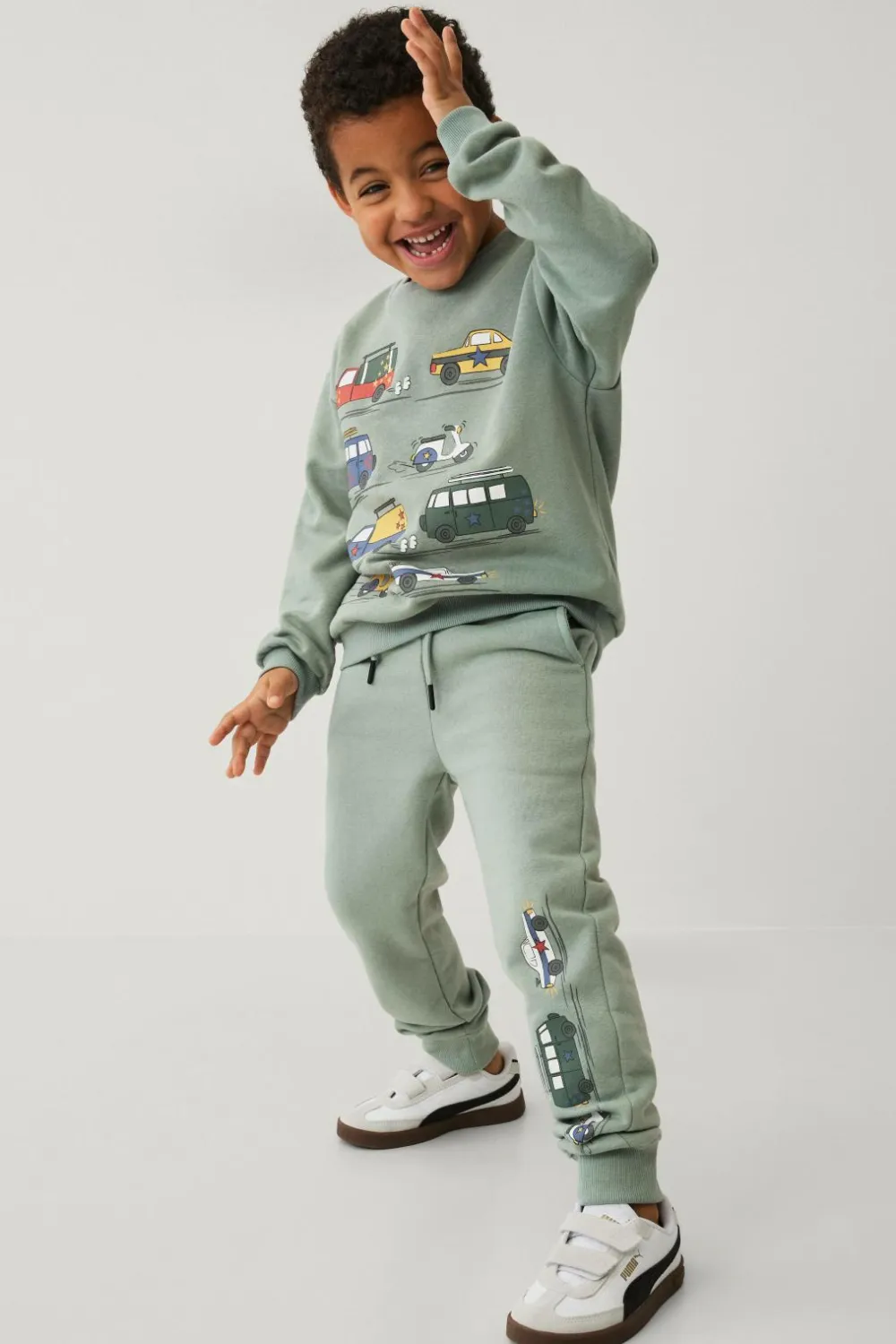 Ellos Bukser & Leggings>Collection Bløde bukser med print lysegrøn