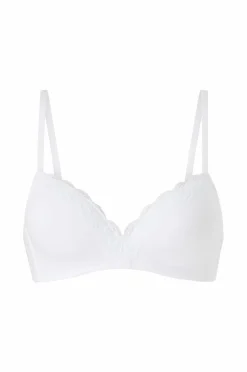 Ellos Collection Blød BH med blondedetaljer Hvid Online