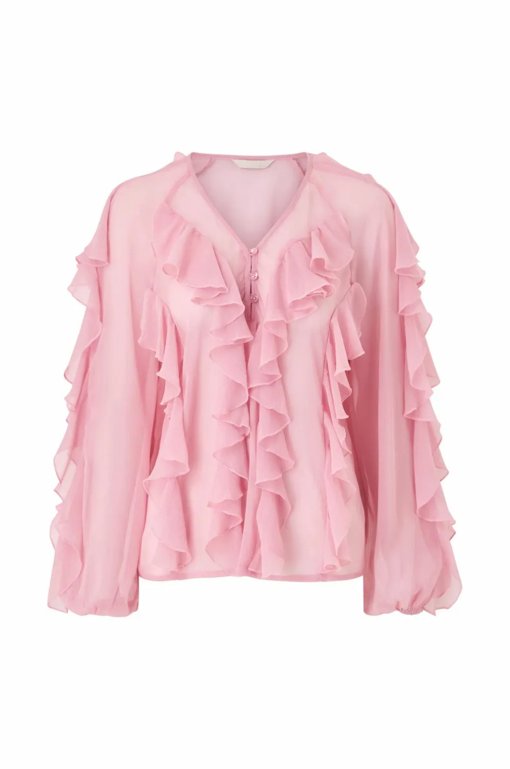 Ellos Skjorter & Bluser>Collection Bluse med volanter rosa