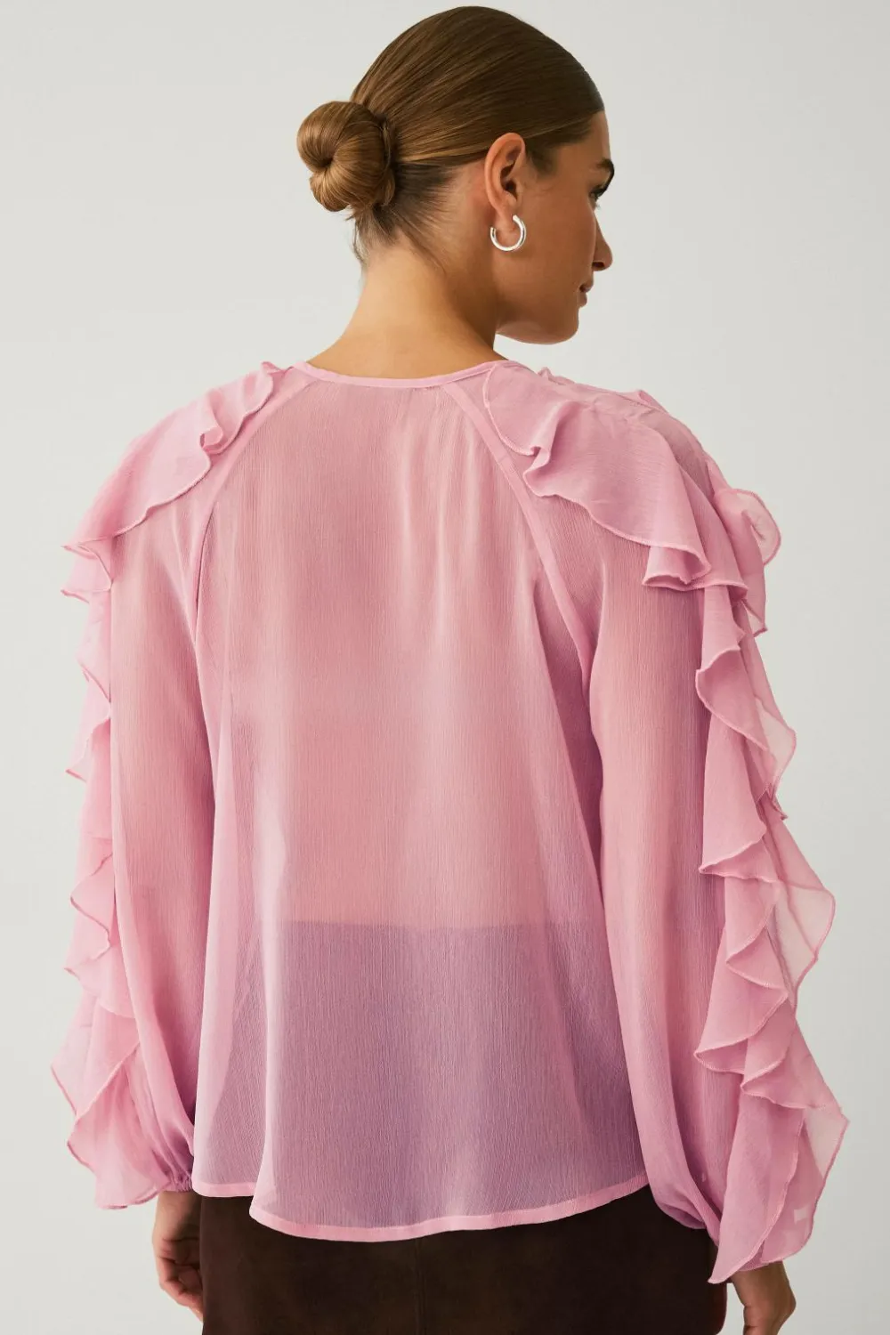 Ellos Skjorter & Bluser>Collection Bluse med volanter rosa