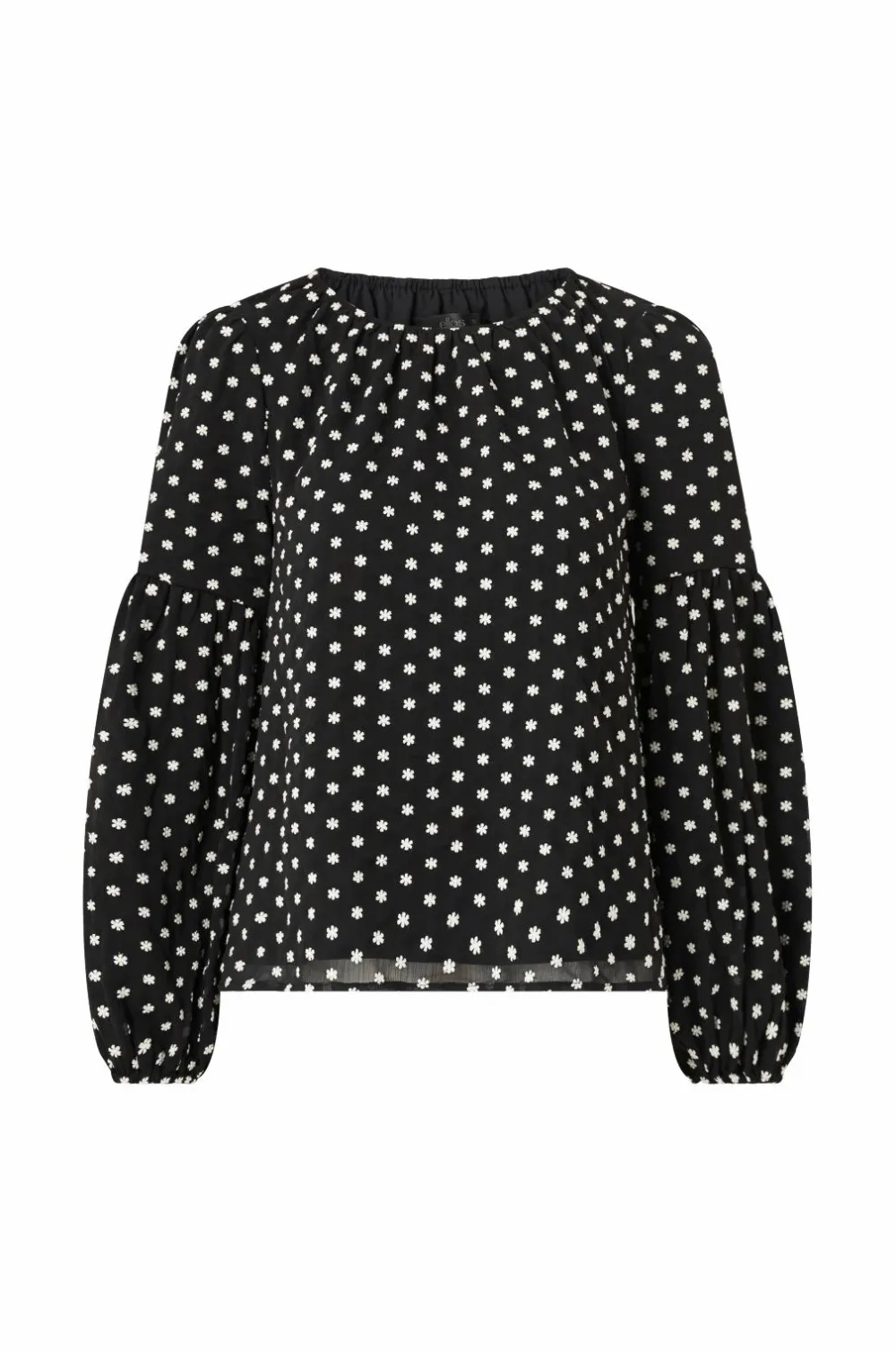 Ellos Collection Bluse med ballonærme Sort Discount