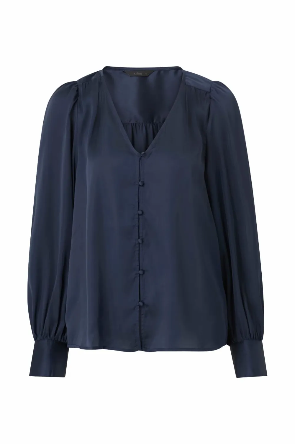 Ellos Collection Bluse i satin Marinblå Online
