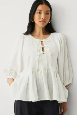 Ellos Skjorter & Bluser>Collection Bluse i musselin Hvid