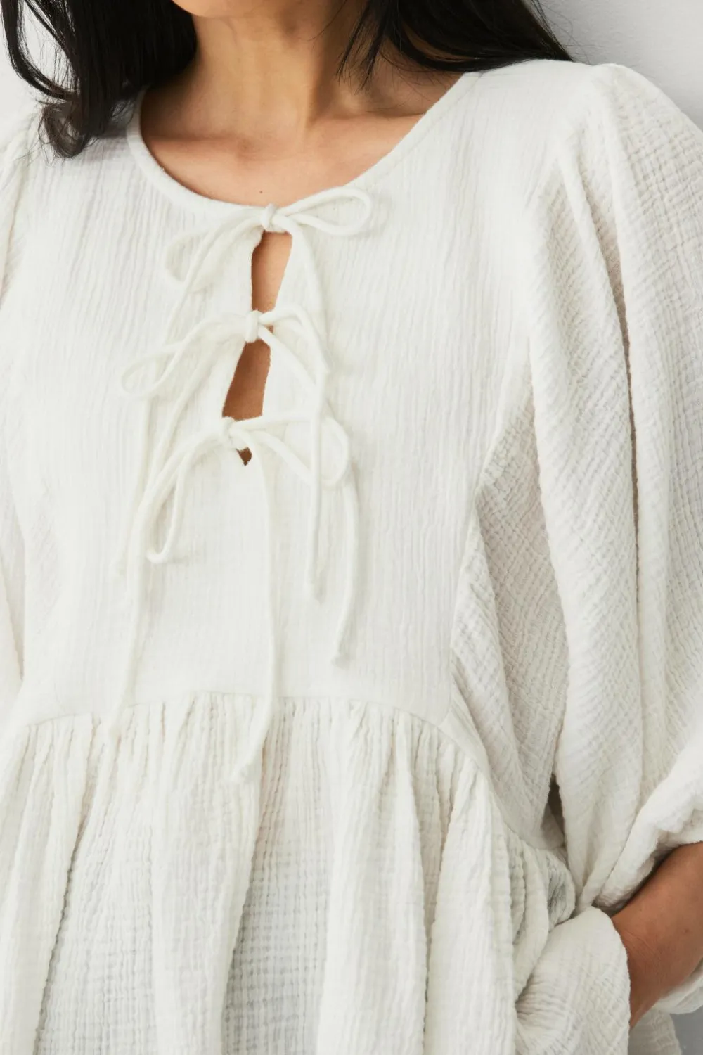 Ellos Skjorter & Bluser>Collection Bluse i musselin Hvid