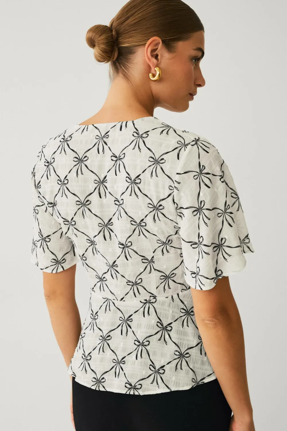 Ellos Skjorter & Bluser>Collection Bluse med knapper Cremehvid aop