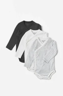 Ellos Bodies|Basistøj>Collection Body Teri 3-pak Sort+hvid+stribet