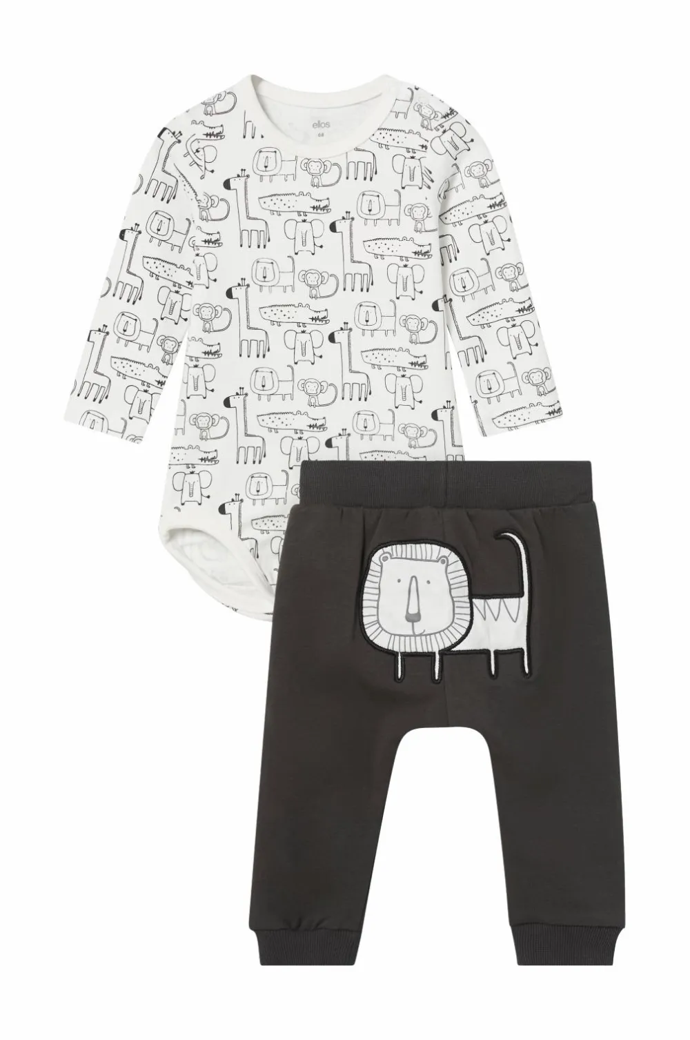 Ellos Collection Body + bukser Jim Mønstret body + sorte bukser Outlet