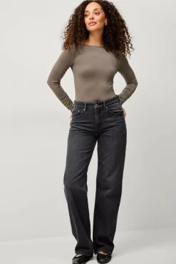 Ellos Collection Body med Bådhals Mørk beige Clearance