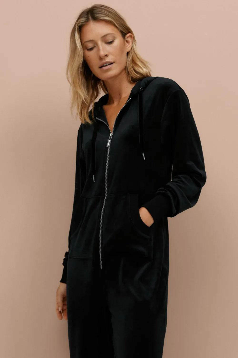 Ellos Nattøj|Loungewear & Homewear>Collection Buksekjole med ribbede detaljer Sort