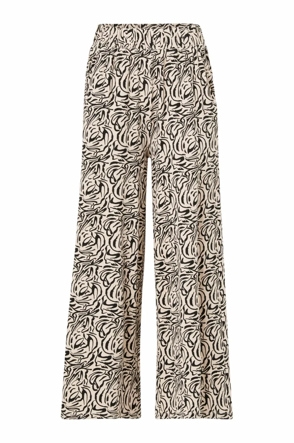 Ellos Collection Bukser Freja Beige med sort mønster