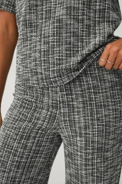 Ellos Collection Bukser med bouclé-struktur sort og hvid Online