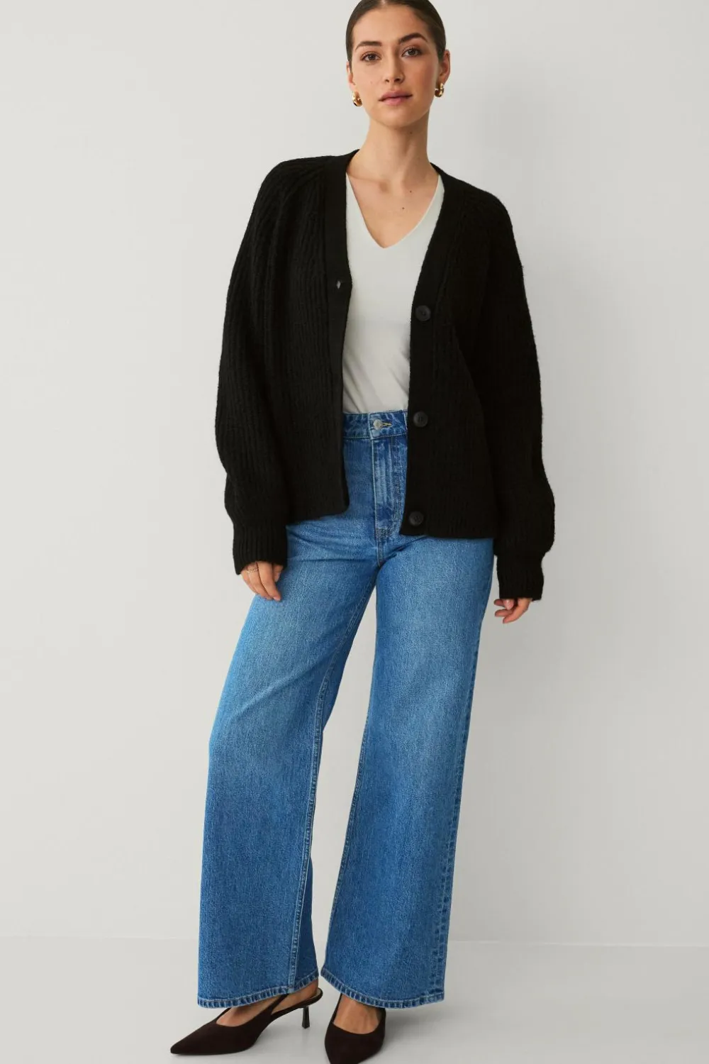 Ellos Trøjer & Cardigans>Collection Cardigan med knapper sort