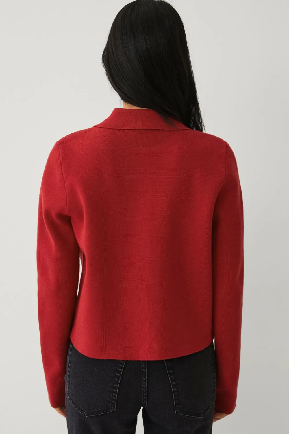 Ellos Trøjer & Cardigans>Collection Cardigan med glitrende knapper rød