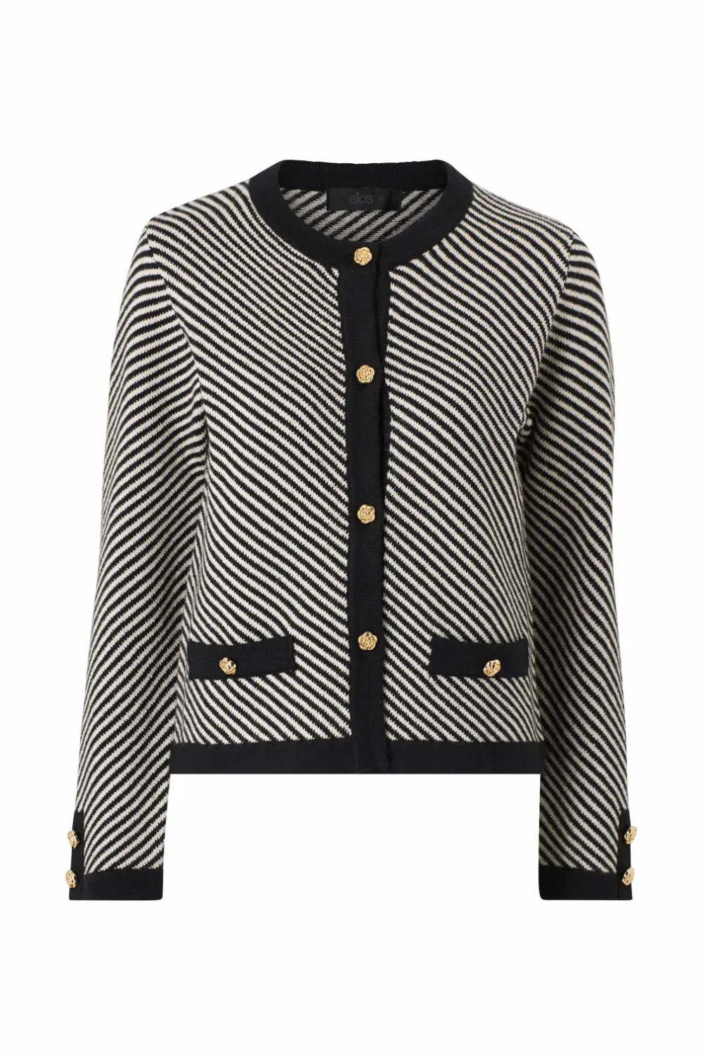 Ellos Trøjer & Cardigans>Collection Cardigan med striber Sort