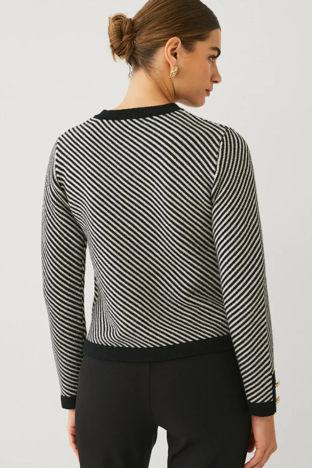 Ellos Trøjer & Cardigans>Collection Cardigan med striber Sort