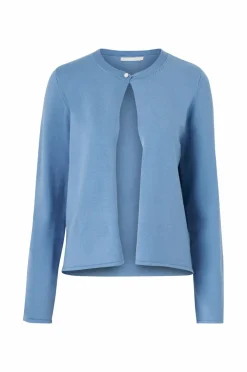 Ellos Collection Cardigan med perleknap på toppen Blå Outlet