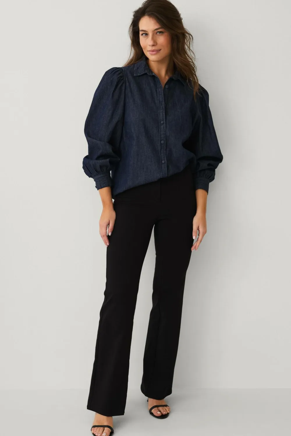 Ellos Skjorter & Bluser>Collection Cowboyskjorte Mørkeblå
