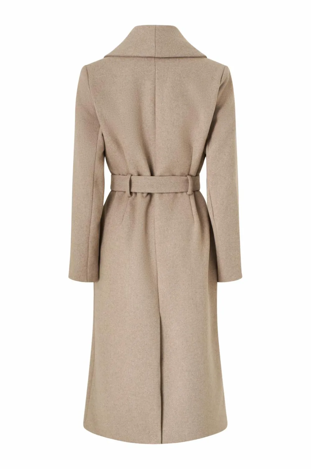 Ellos Collection Dobbeltradet frakke med sjalskrave Beige New