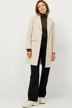 Ellos Collection Enkeltradet uldfrakke Lys beige Best