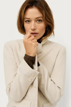 Ellos Collection Enkeltradet uldfrakke Lys beige Best