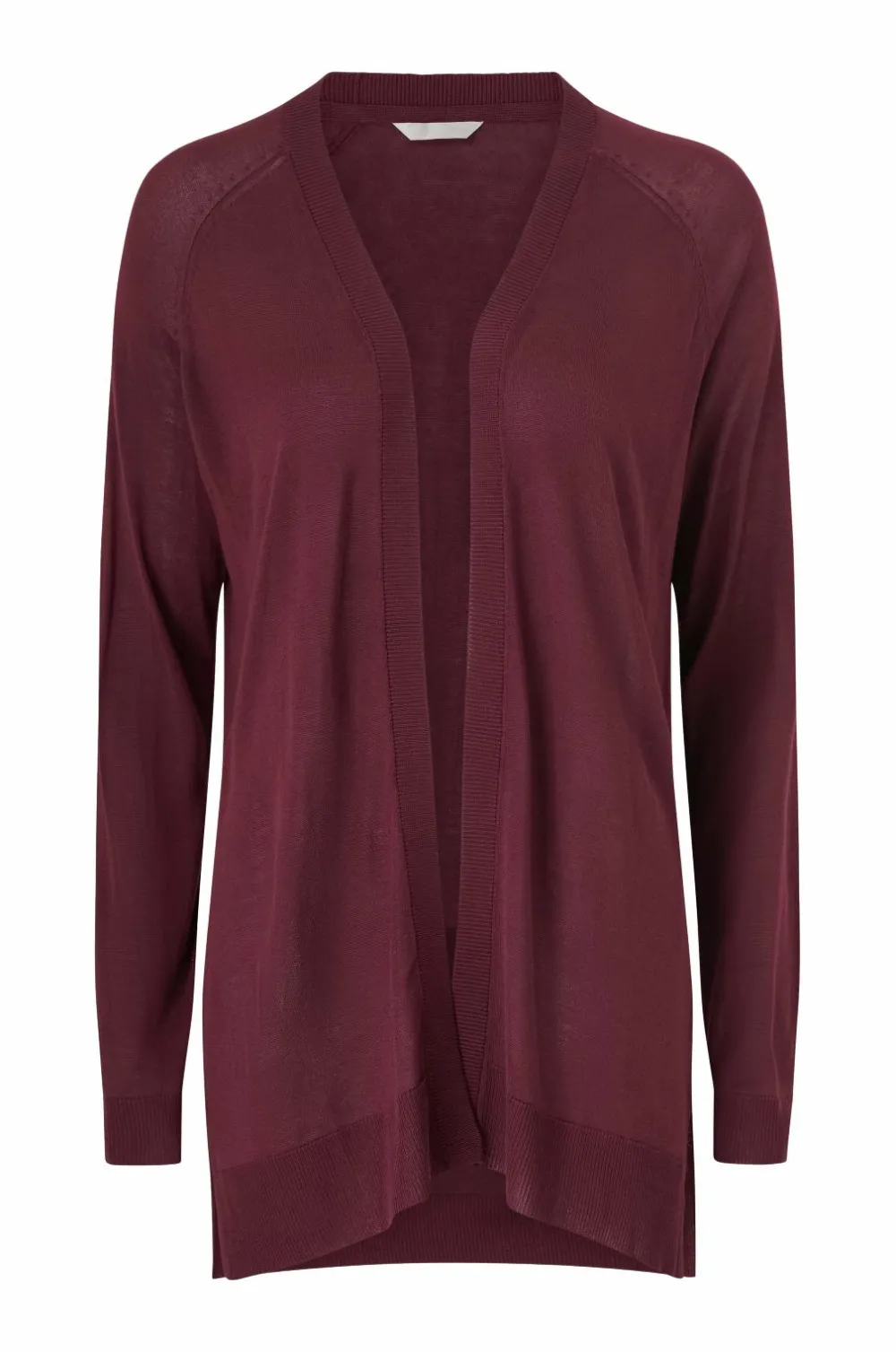 Ellos Basistøj>Collection Fintstrikket cardigan Vinrød