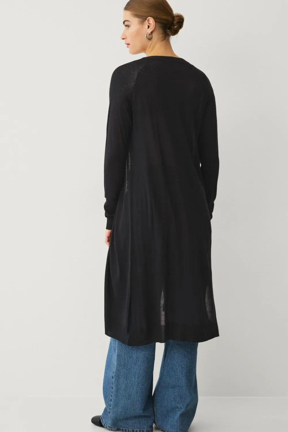 Ellos Basistøj|Trøjer & Cardigans>Collection Fintstrikket cardigan Sort