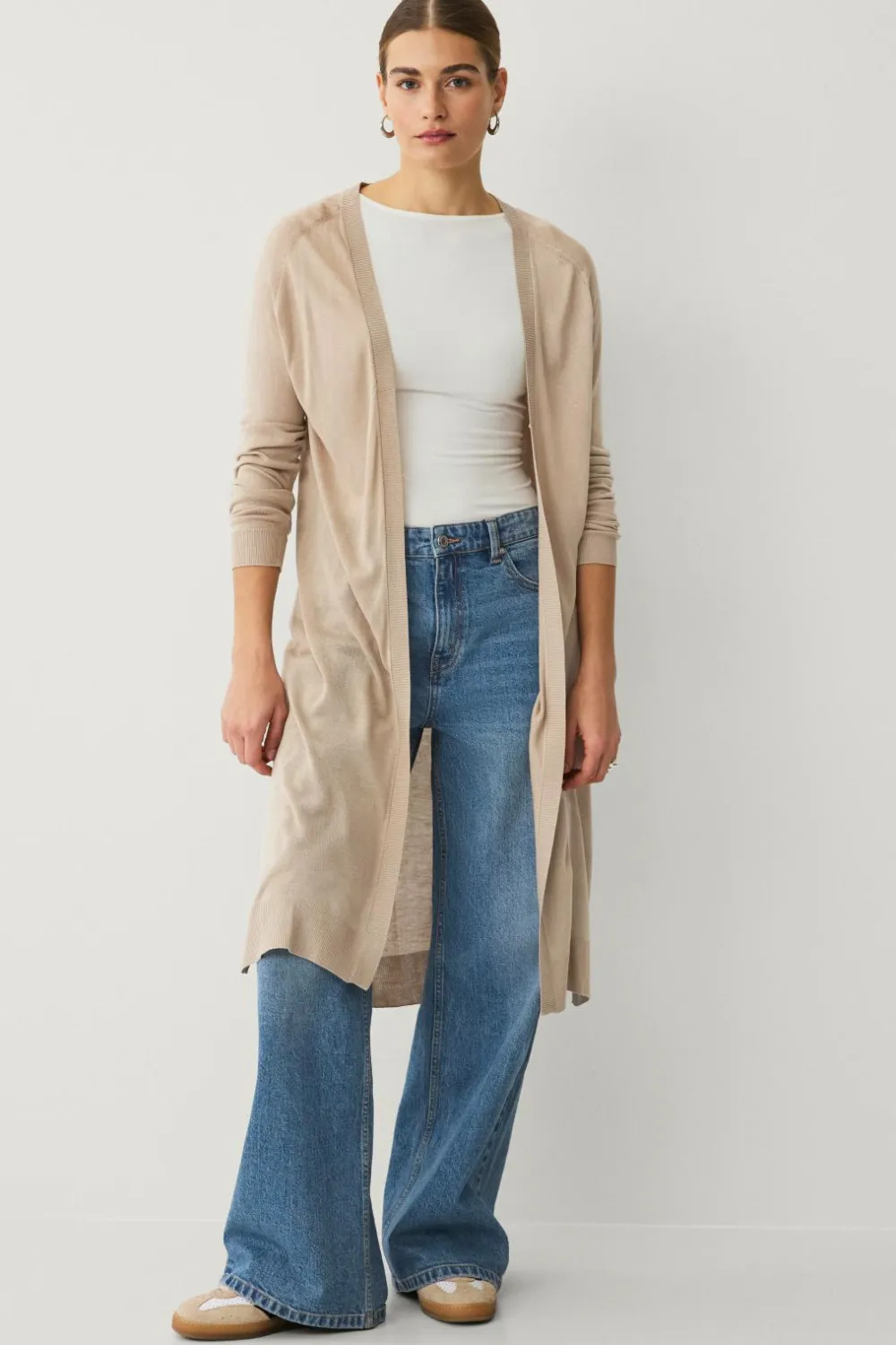Ellos Collection Fintstrikket cardigan Beige Hot