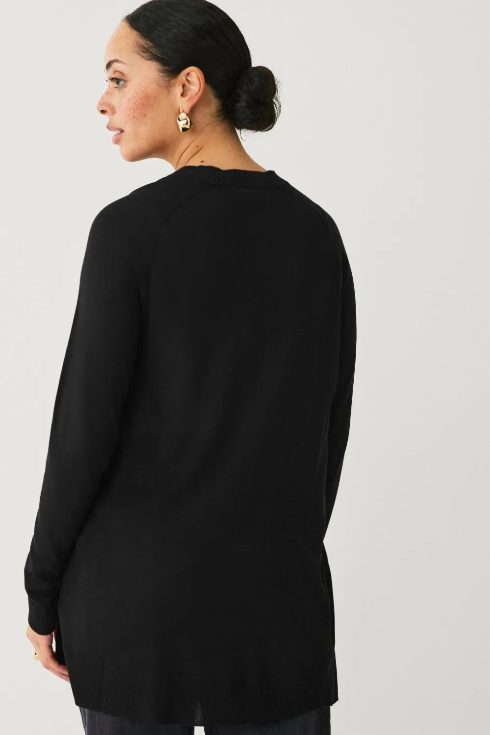 Ellos Basistøj>Collection Fintstrikket cardigan Sort