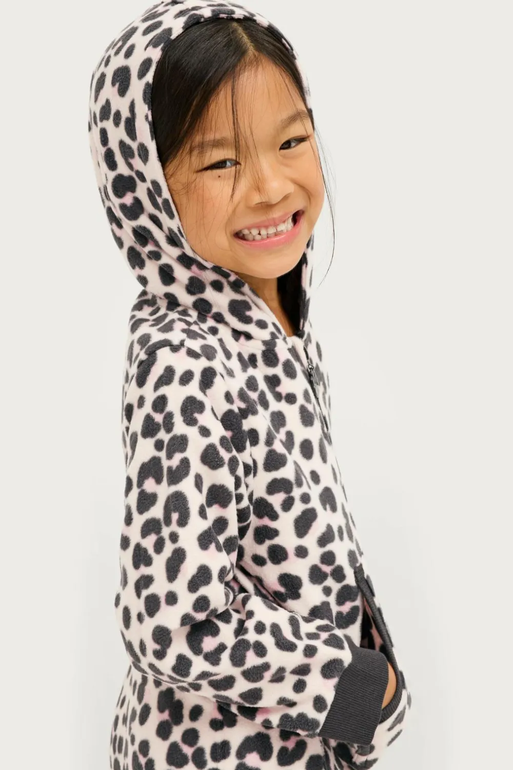 Ellos Nattøj & Homewear>Collection Fleeceoverall Gwen Leopard printet