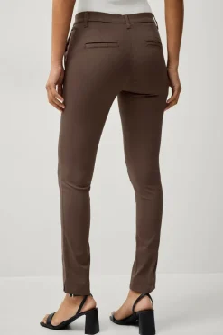 Ellos Collection Flexy Slim fit bukser i superstretch Mrkbrun Discount