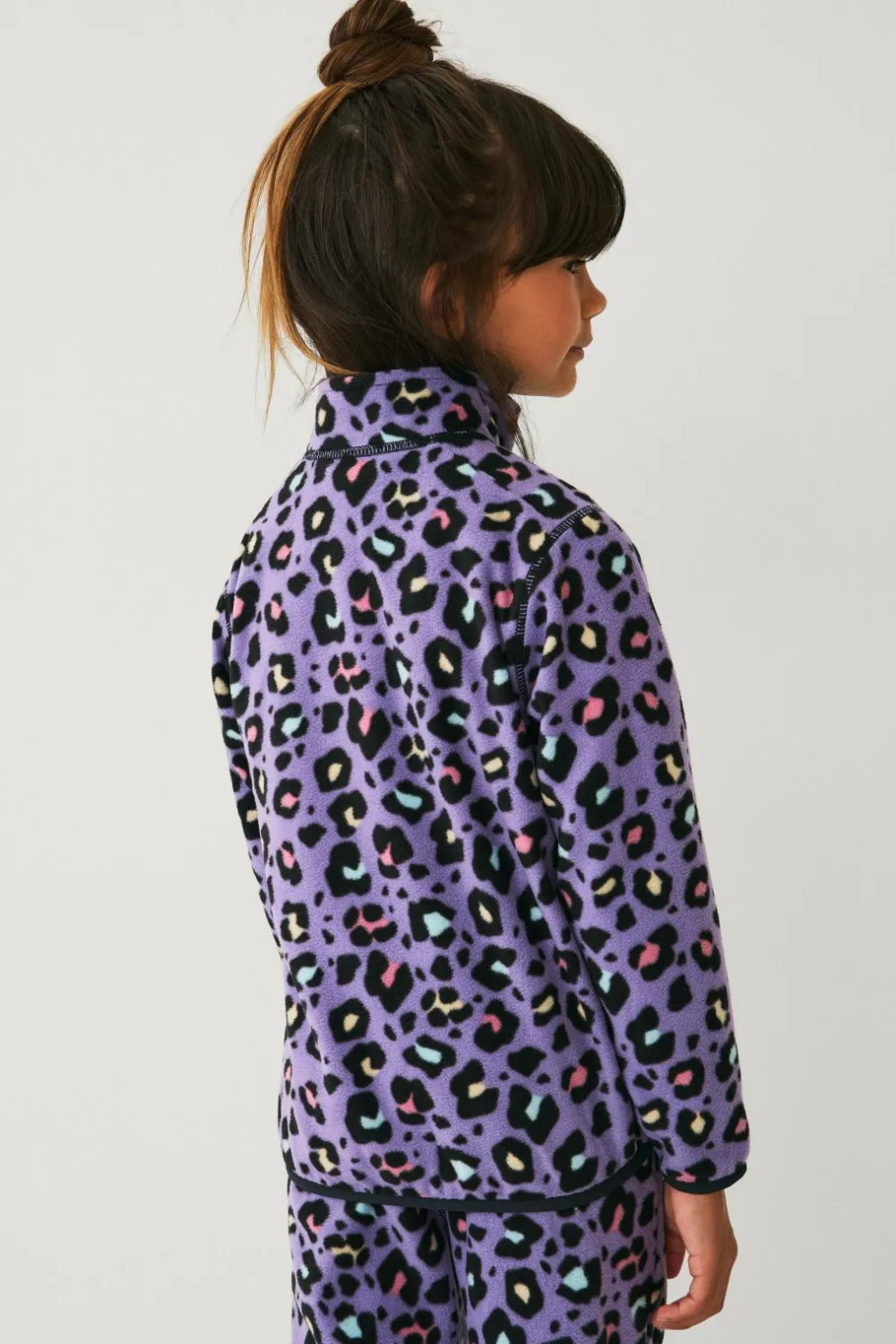 Ellos Trøjer & Cardigans>Collection Fleecetrøje lilla tigermønstret