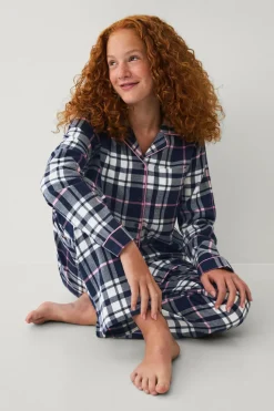 Ellos Collection Flonelpyjamas 2 dele blå