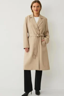 Ellos Collection Forårsfrakke med bælte Beige Online
