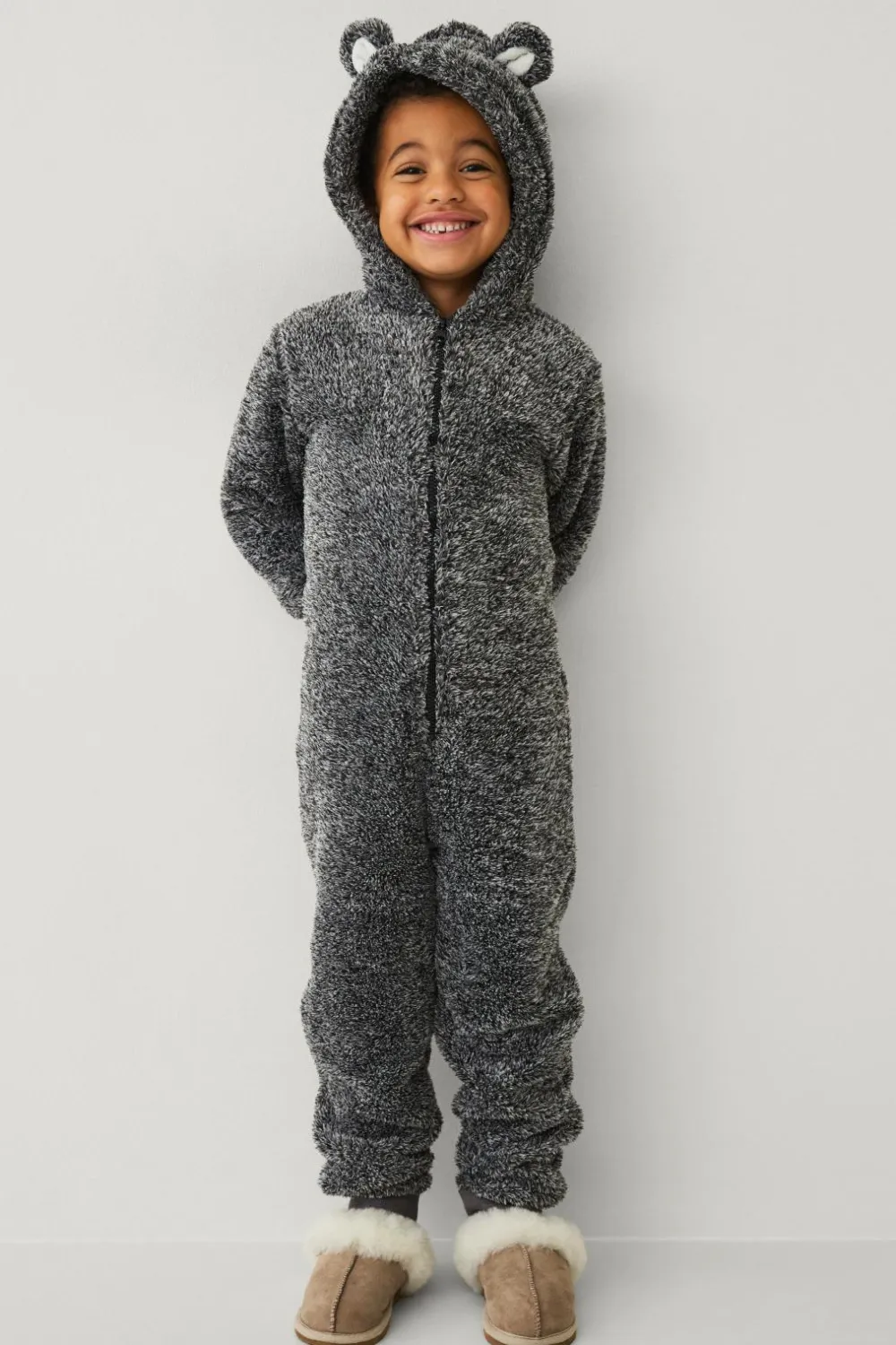 Ellos Jumpsuits>Collection Heldragt i fleece Gråmelange