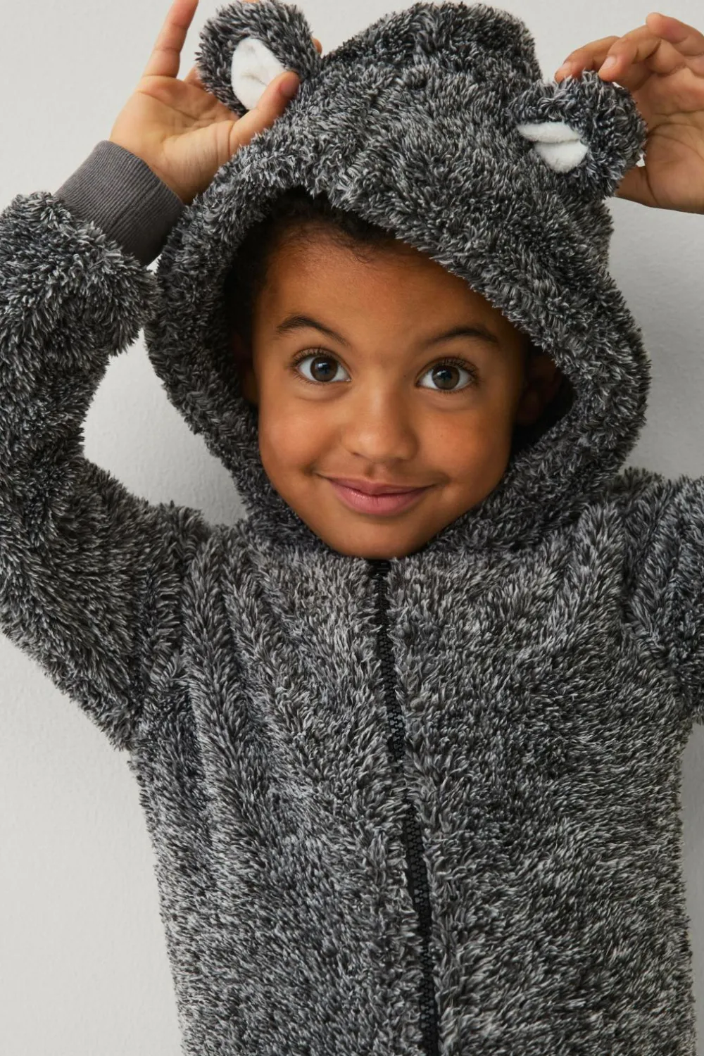 Ellos Jumpsuits>Collection Heldragt i fleece Gråmelange