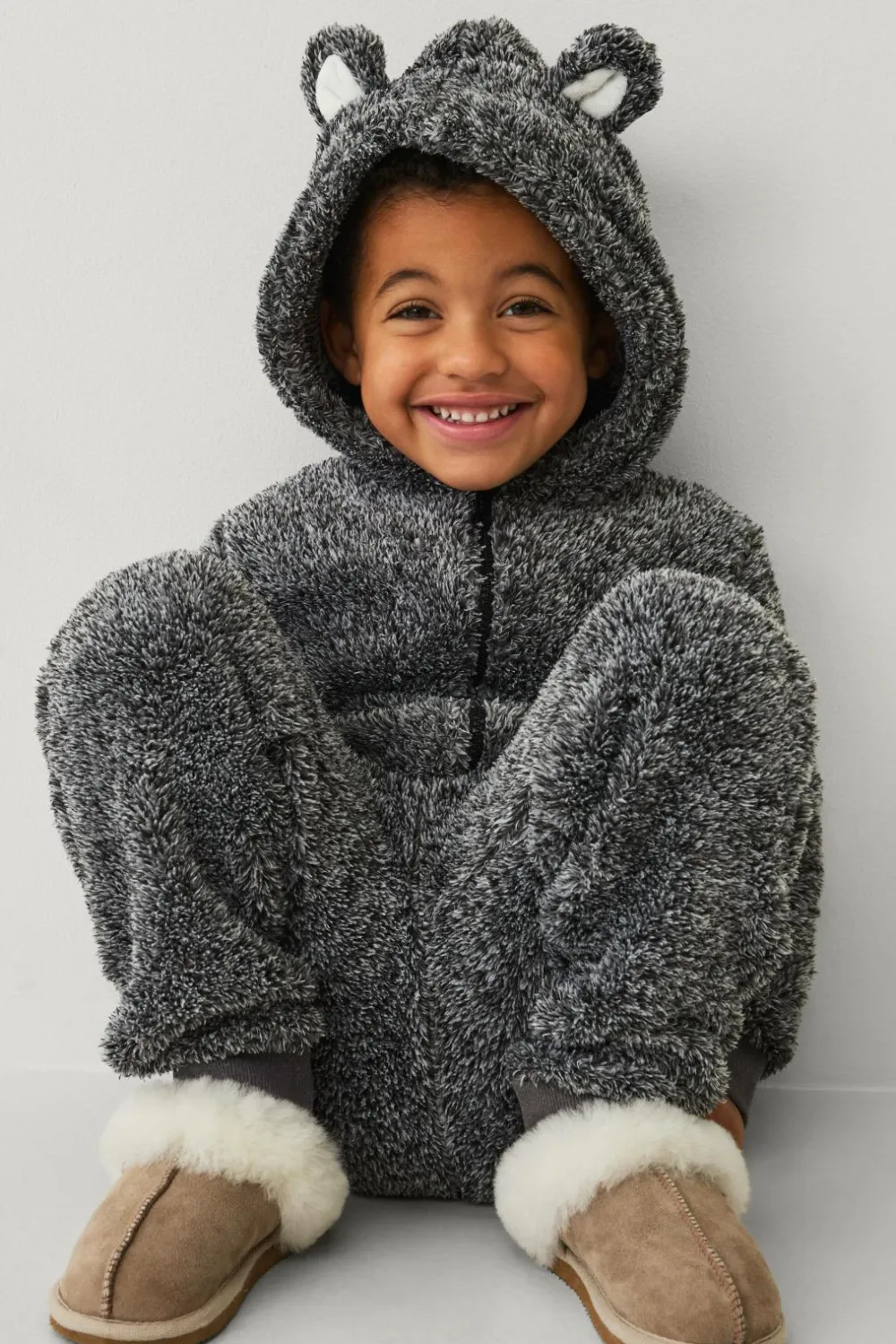 Ellos Jumpsuits>Collection Heldragt i fleece Gråmelange