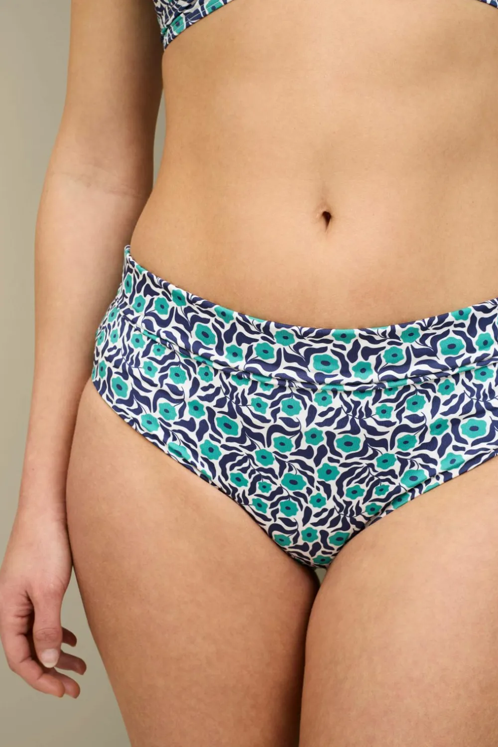 Ellos Badetøj|Badetøj>Collection Høj, helt foret bikinitrusse Grønblomstret