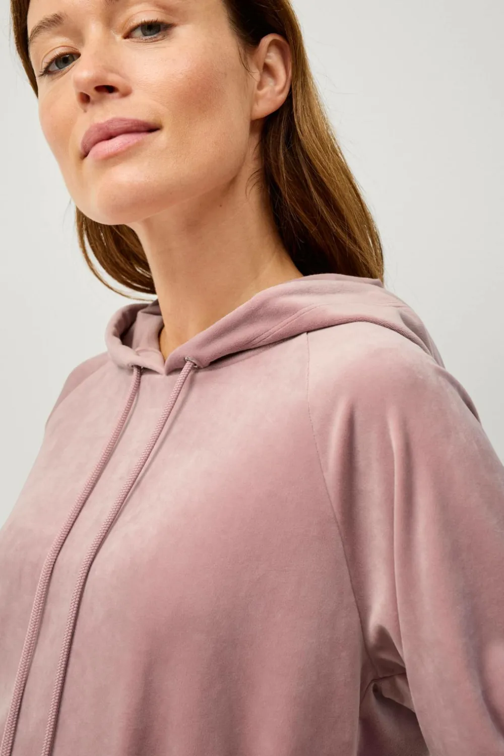 Ellos Collection Hættetrøje i velour Rosa Sale