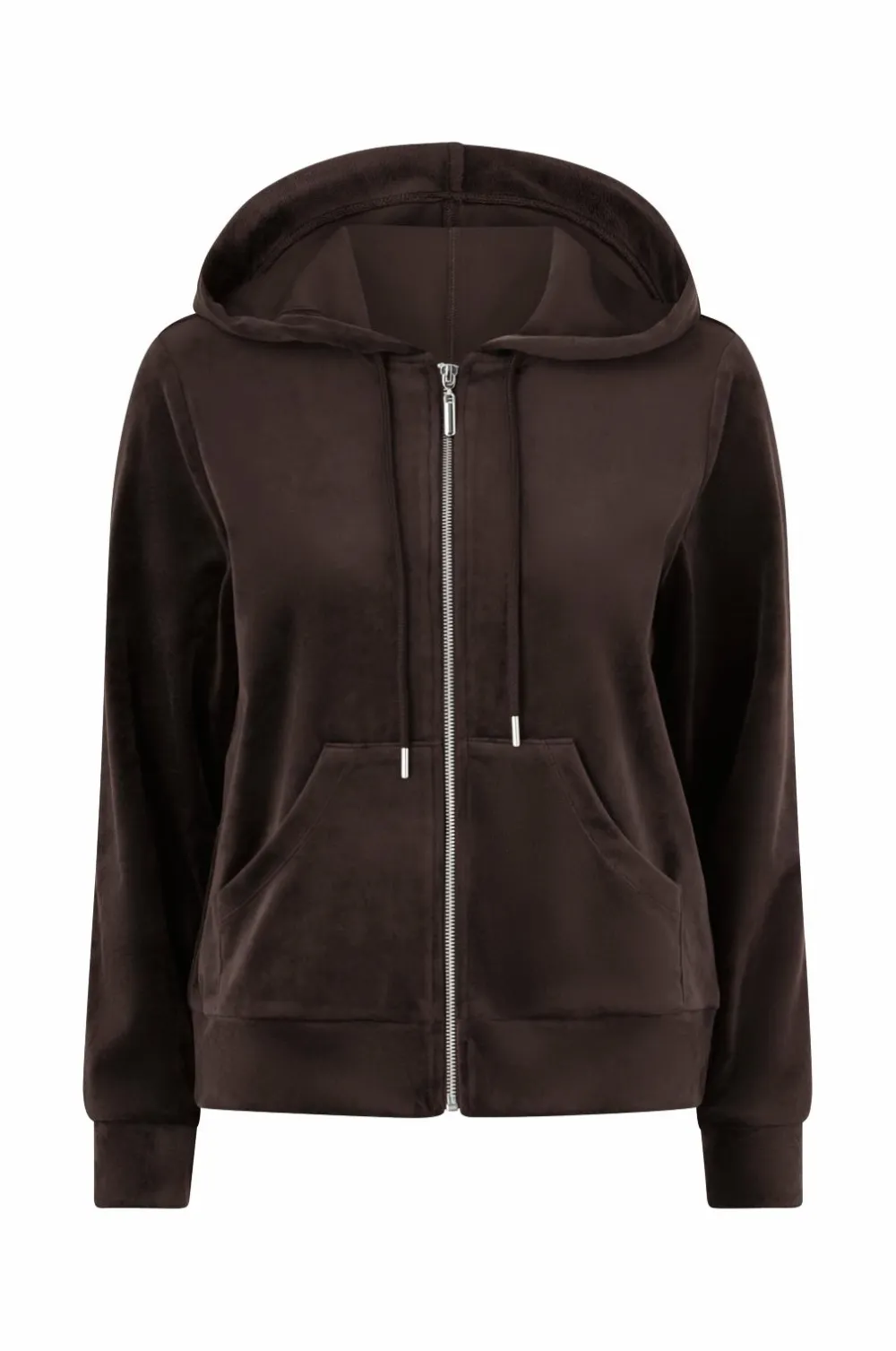Ellos Collection Hættetrøje i velour Brun Clearance
